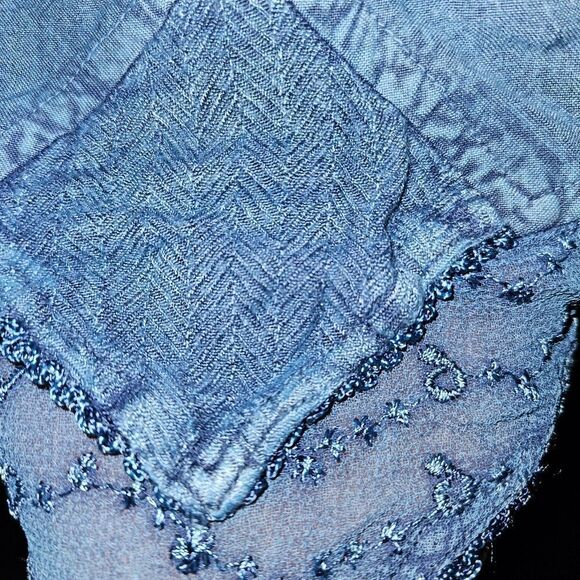 Blue Handkerchief Hem Midi Dress by Cute Options M Boho Casual Sleeveless Flowy - Picture 3 of 11